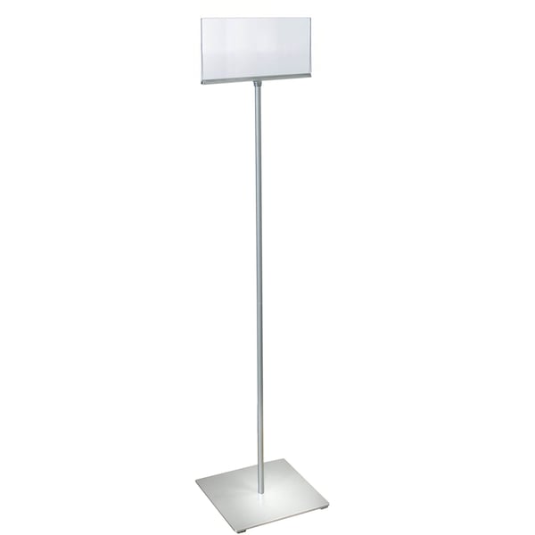 11" x 7" Pedestal Two-Sided Sign Holder Stand on Square Metal Base